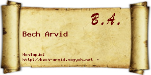 Bech Arvid névjegykártya